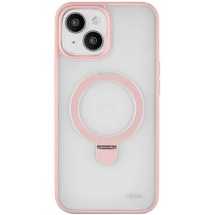 Чехол защитный uBear Clip Mag Case, iPhone 15, MagSafe, усиленный, розовый