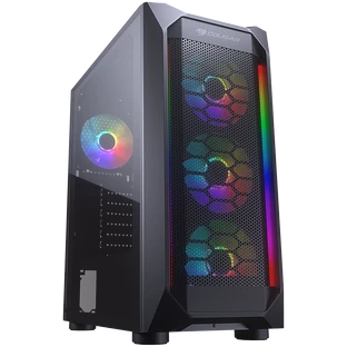 Корпус COUGAR GAMING Midi Tower,  ATX, 7 слотов, USB 2.0, Аудио разъем, USB 3.0, Защитное антивандальное закаленное стекло, Power Button, Reset Button, Кнопка управления RGB, Светодиодный индикатор, PSU optional, Window, Поддержка системы жидкостного охла
