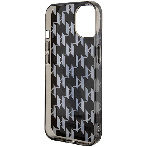 Lagerfeld для iPhone 15 чехол PC/TPU Monogram NFT Karl Ikonik Hard Black