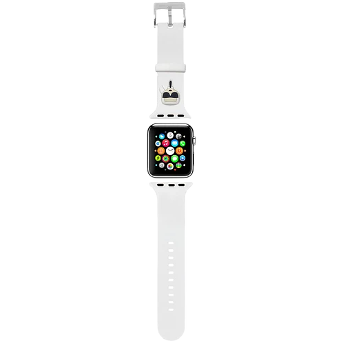 Lagerfeld для Apple Watch 45/44/42 mm ремешок Silicone Karl head White