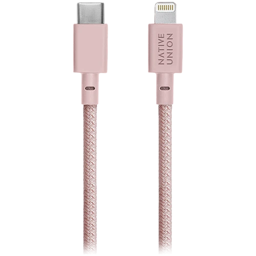 BELT CABLE  кабель зарядный USB-C/LIGHTNING  длина 1 2м.  цвет: розовый