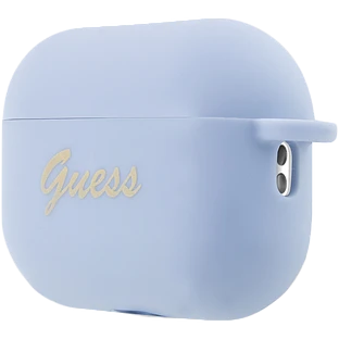 Чехол GUESS Silicone Script logo  Синий для AirPods Pro (Gen2)
