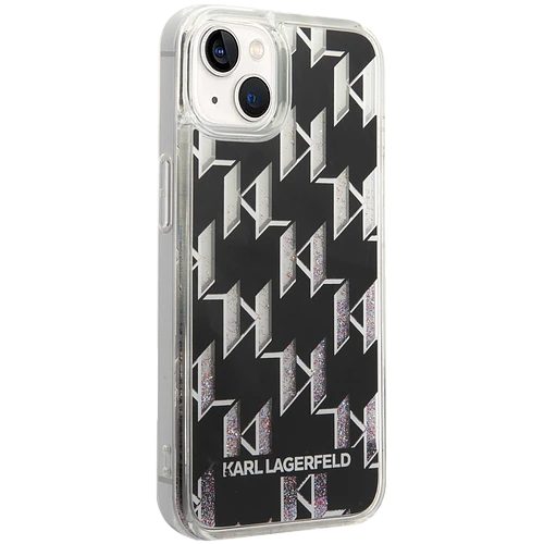 Lagerfeld для iPhone 14 чехол Liquid Glitter Monogram Hard Black