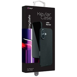Чехол защитный VLP Kevlar Case с MagSafe для iPhone 16, черный