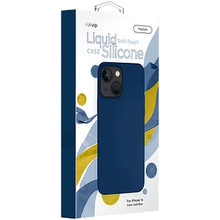 Чехол защитный VLP Silicone case with MagSafe для iPhone 14, темно-синий