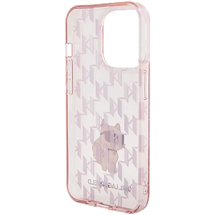 Lagerfeld для iPhone 15 Pro чехол PC/TPU Monogram NFT Choupette Hard Pink