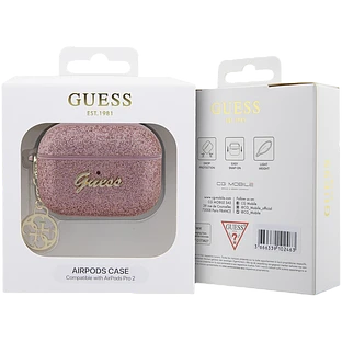 Чехол GUESS Glitter flakes  Розовый для AirPods Pro (Gen2)