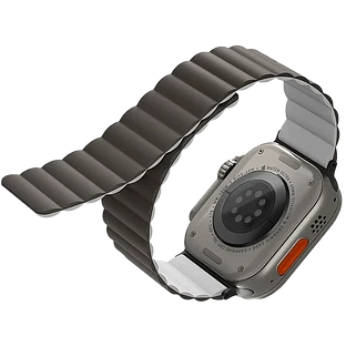 Uniq для Apple Watch 49/45/44/42 mm ремешок Revix reversible Magnetic Grey/White