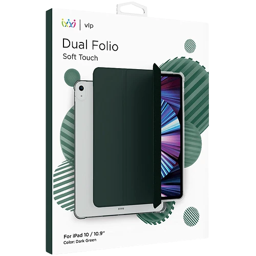 Чехол защитный "vlp" Dual Folio для iPad 10, темно-зеленый