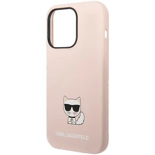Lagerfeld для iPhone 14 Pro чехол Liquid silicone Choupette body Hard Pink