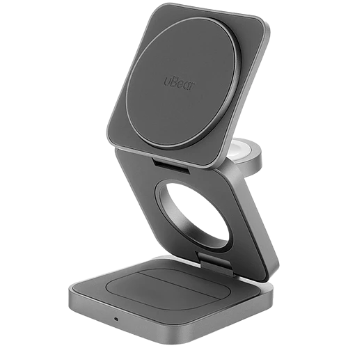 Беспроводное зарядное устройство с поддержкой MagSafe, uBear Balance, цвет:серый