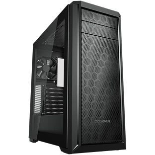 Корпус COUGAR GAMING Midi Tower,  ATX, 7 слотов, USB 3.2 Gen 2, USB 3.0, USB 2.0, Аудио разъем, Пластик/Металлический/Защитное антивандальное закаленное стекло, Power Button, Светодиодный индикатор, PSU optional, Поддержка системы жидкостного охлаждения, 