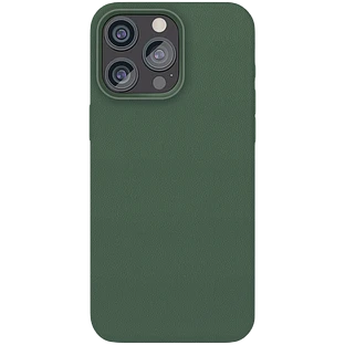Чехол защитный  vlp  Ecopelle Case с MagSafe для iPhone 15 ProMax  темно-зеленый