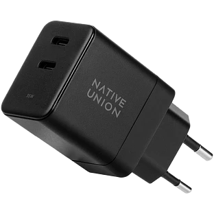 FAST GAN CHARGER 35W-BLACK-EU, СЗУ 35W,  разъёмы USB-C . Цвет: чёрный