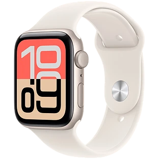 Apple Watch SE 3, GPS, 44mm, Starlight Aluminium Case with Starlight Sport Band - M/L
