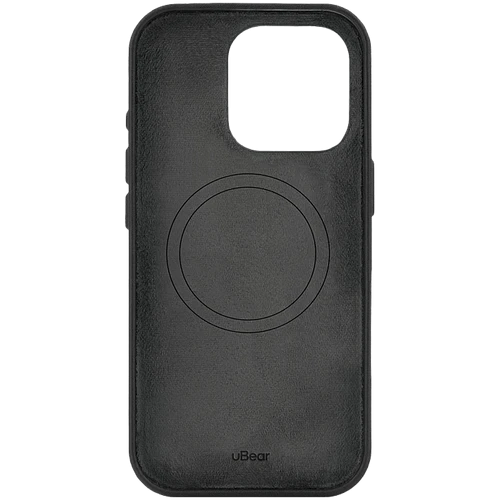Чехол защитный uBear Capital Case для iPhone 16 Pro, натуральная кожа, MagSafe совместимый, черный