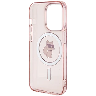 Lagerfeld для iPhone 15 Pro чехол PC/TPU NFT Choupette Hard Pink (MagSafe)