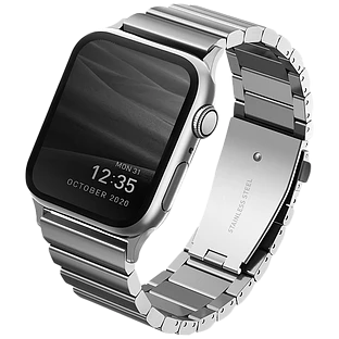 Ремешок Uniq для Apple Watch 49/46/45/44 mm Strova Strap Link Steel Silver