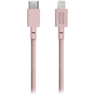 BELT CABLE  кабель зарядный USB-C/LIGHTNING  длина 1 2м.  цвет: розовый