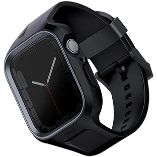 Ремешок силиконовый с усиленной защитой 2 в 1 UNIQ Monos для Apple Watch 44/45/49 mm, Черный
