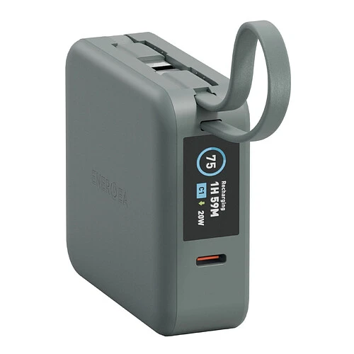 Аккумулятор внешний Energea MagPac MINI Plus, 10000 mAh Magnetic wireless 15W + С 20W +2 C cables and Display Sage