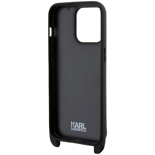 Чехол LAGERFELD Crossbody cardslot PU Saffiano Autograph Hard Чёрный для iPhone 15 Pro Max