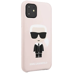 Чехол Lagerfeld для iPhone 11 Liquid silicone Iconic Karl Hard Pink