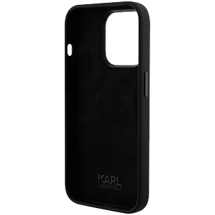 Чехол LAGERFELD Liquid Silicone NFT Karl & Choupette heads Hard Чёрный для iPhone 15 Pro