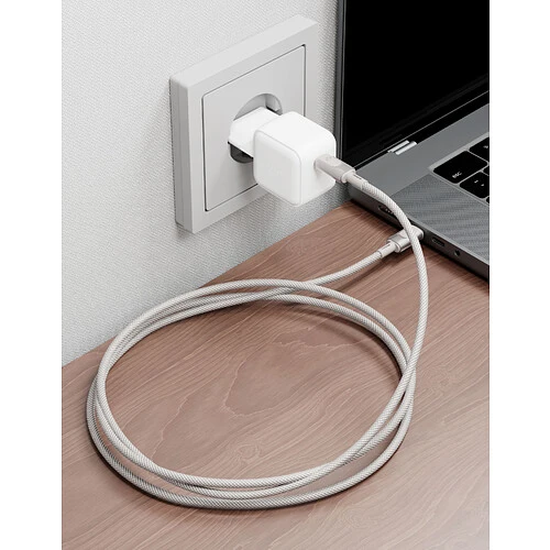 Кабель VLP Force Line 100W USB-C + USB-C, 1.2м, натуральный титан