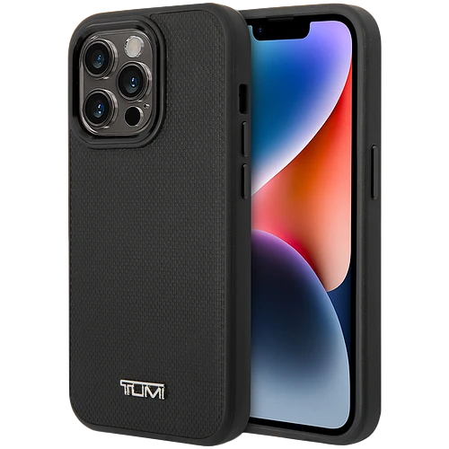 TUMI для iPhone 14 Pro чехол Leather Ballistic Hard Black (MagSafe)