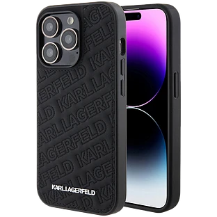 Lagerfeld для iPhone 15 Pro чехол PU Quilted Logo pattern Hard Black