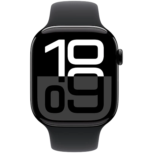 Apple Watch Series 10 GPS 46mm Jet Black Aluminum Case with Black Sport Band - S/M