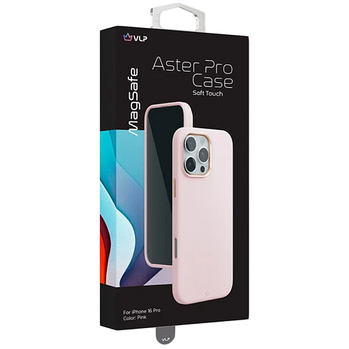 Чехол защитный VLP Aster Pro Case с MagSafe для iPhone 16 Pro, розовый
