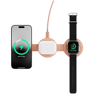 Беспроводное зарядное устройство Satechi OntheGo 3-in-1 Charger, 15Вт, Розовый