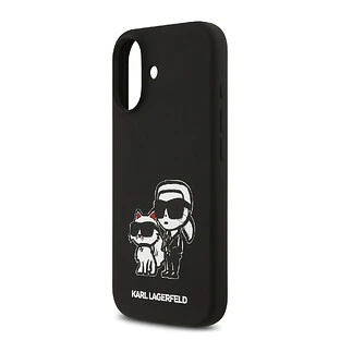 Чехол KARL LAGERFELD для iPhone 17 Liquid Silicone Sketch Karl & Choupette Hard Black (MagSafe)