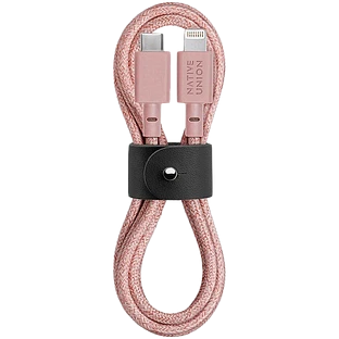 BELT CABLE  кабель зарядный USB-C/LIGHTNING  длина 1 2м.  цвет: розовый