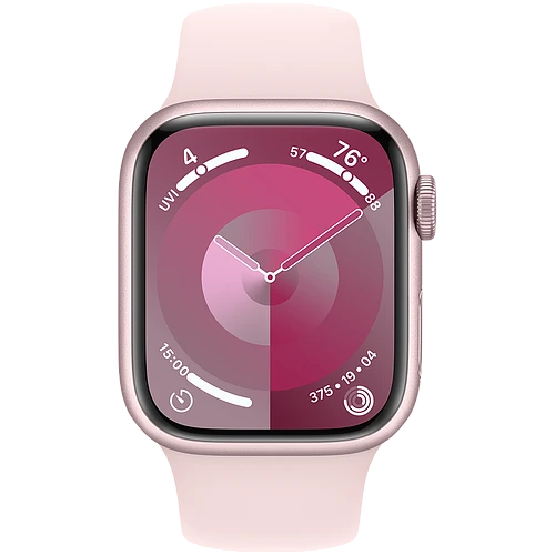 Apple Watch Series 9 GPS, 41 мм, корпус - розовый, спортивный ремешок розового цвета M/L