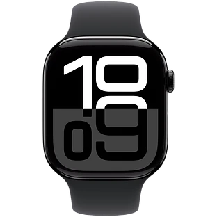 Apple Watch Series 10 GPS 42mm Jet Black Aluminum Case with Black Sport Band - S/M