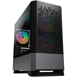 Корпус COUGAR GAMING Mini Tower,  Mini-ITX, 4 слотов, USB 2.0, Аудио разъем, USB 3.0, Защитное антивандальное закаленное стекло, Power Button, Reset Button, Светодиодный индикатор, PSU optional, Window, Поддержка системы жидкостного охлаждения, RGB LED, В