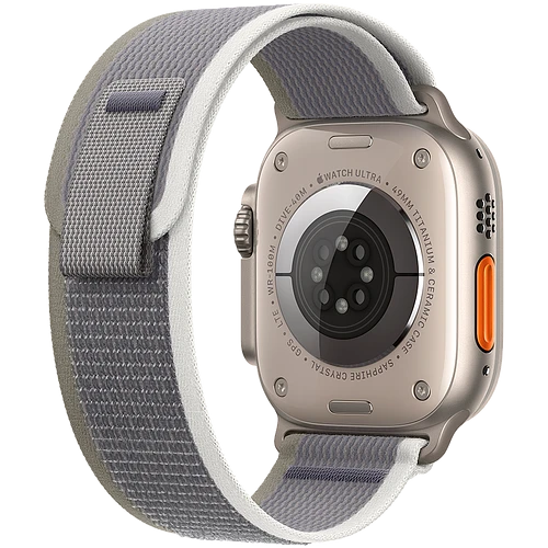 Apple Watch Ultra 2 2024 GPS + Cellular 49mm Natural Titanium Case with Green/Grey Trail Loop - S/M