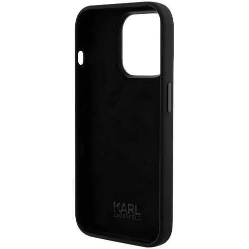 Чехол LAGERFELD Liquid Silicone NFT Karl & Choupette heads Hard Чёрный для iPhone 15 Pro