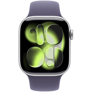 Apple Watch Series 11, GPS, 42mm, Silver Aluminium Case with Purple Fog Sport Band - S/M