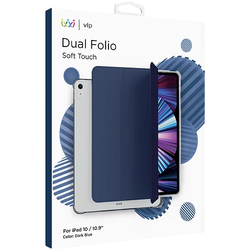 Чехол-книга VLP Dual Folio Case Тёмно-синий для iPad (10th поколение)