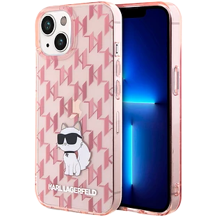 Чехол LAGERFELD PC/TPU Monogram NFT Choupette Hard Розовый для iPhone 15