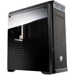 Корпус COUGAR GAMING Midi Tower,  ATX, 7 слотов, USB 2.0, Аудио разъем, USB 3.2 Gen 1, Пластик/Сталь 0.5 мм/Защитное антивандальное закаленное стекло, Power Button, Reset Button, Светодиодный индикатор, PSU optional, Window, Чёрный