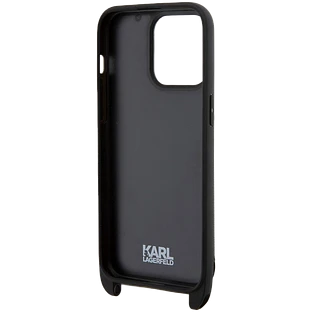 Чехол LAGERFELD Crossbody cardslot PU Saffiano Autograph Hard Чёрный для iPhone 15 Pro Max