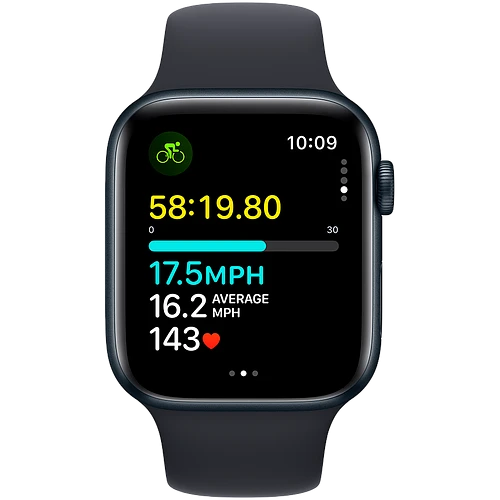 Apple Watch SE 2 (2023) GPS 44mm Midnight Aluminum Case with Midnight Sport Band - M/L
