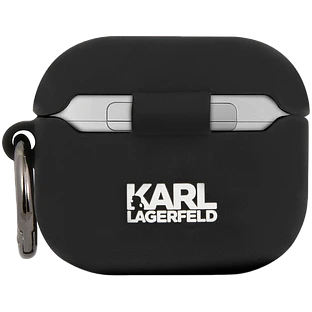 Чехол LAGERFELD Silicone case with ring RSG logo  Чёрный для AirPods (Gen3)