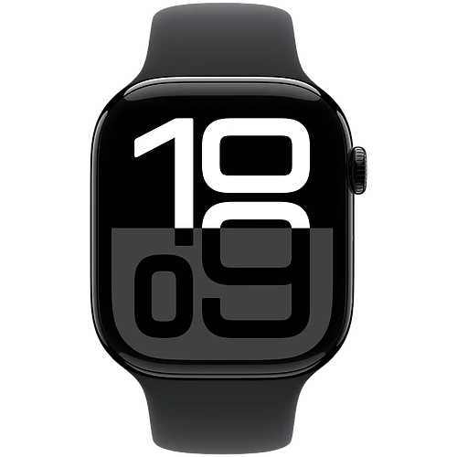 Apple Watch Series 10 GPS 42mm Jet Black Aluminum Case with Black Sport Band - S/M