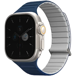 Uniq для Apple Watch 49/45/44/42 mm ремешок Revix EVO reversible Magnetic Royal Blue/Chalk